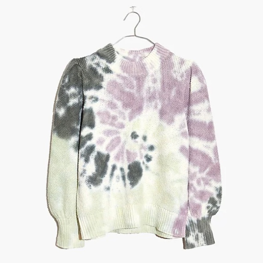 Madewell Tie-Dye Puff-Sleeve Sweater